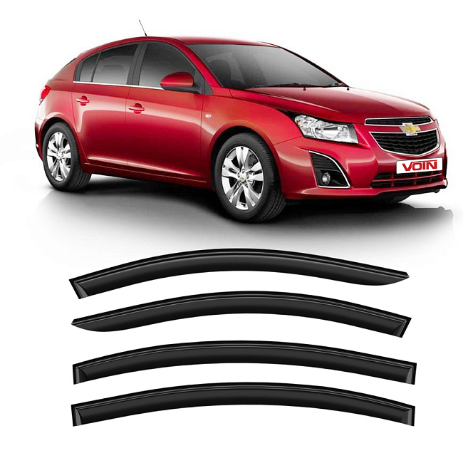 Дефлекторы VOIN Chevrolet Cruze 12-15 хетчбек, нак., 4шт