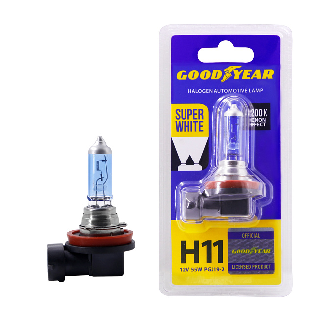 Автолампа GY Н11 12V 55W PGJ19-2 Super White (блистер)