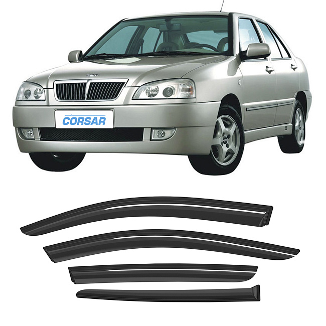 Дефлекторы CORSAR Chery Amulet 03-10 седан, нак., 4шт