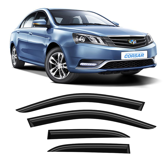 Дефлекторы CORSAR Geely GC6 14-16 седан, нак., 4шт