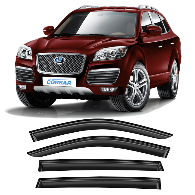 Дефлекторы CORSAR Hawtai Boliger 14-16 кроссовер, нак., 4шт