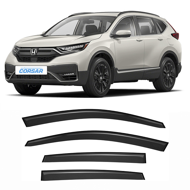 Дефлекторы CORSAR Honda CR-V IV 16-н.в. кроссовер, нак., 4шт