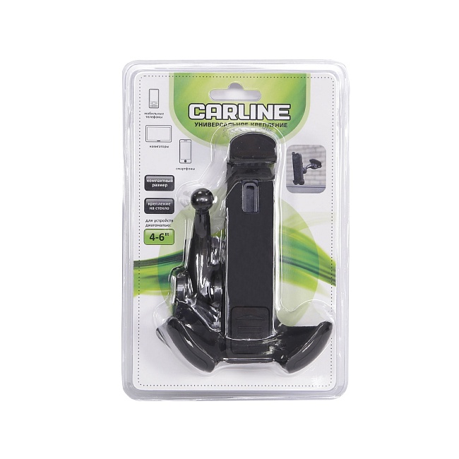 Держатель CARLINE® раздвижной для телефона/смартфона с экраном 3.5~6.3"" на лобовое стекло