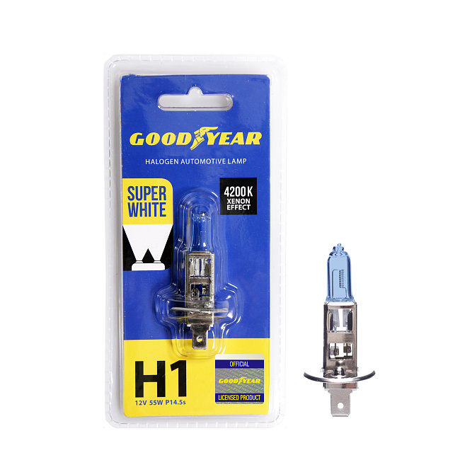 Автолампа GY Н1 12V 55W P14,5s Super White (блистер)
