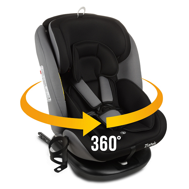 УУД Zlatek Cruiser Isofix Lux гр.0+/I/II/III, черный, серый