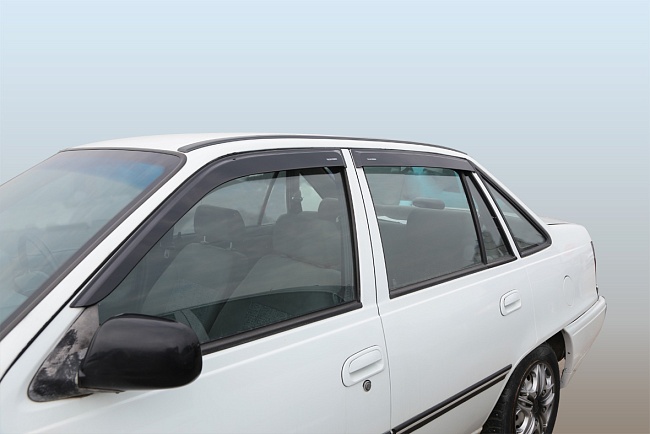 Дефлекторы Daewoo Nexia 96-16 седан, нак., неломающиеся, 4шт МП