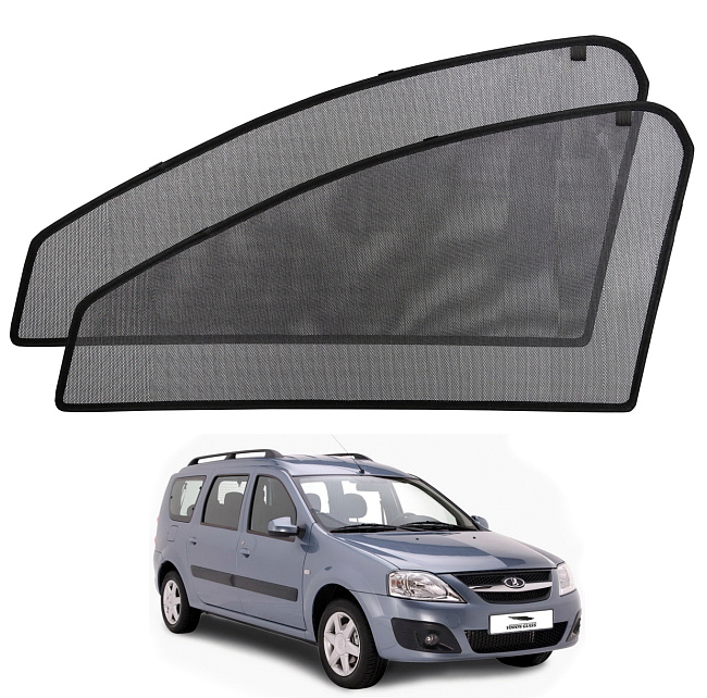 Шторки боковые стекла перед. Voron Lada Largus 12-нв/Renault Logan I 05-15 2шт