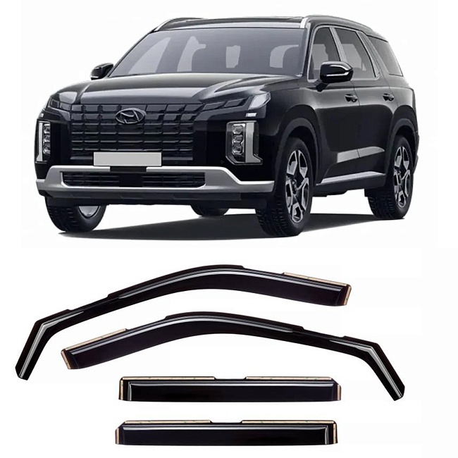 Дефлекторы Hyundai Palisade 18-н.в. кроссовер, вст., неломающиеся, 4шт