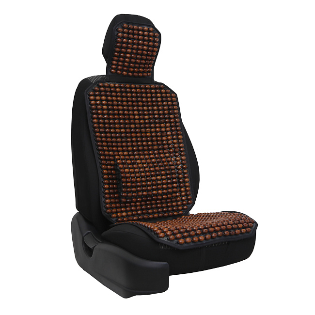 Накидка деревянная массажная VOIN с поясничной поддержкой на подложке 125*43 см /коричневый/