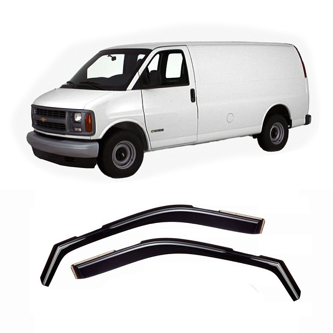 Дефлекторы Chevrolet Express 96-нв минивэн, вст, нелом, 2шт