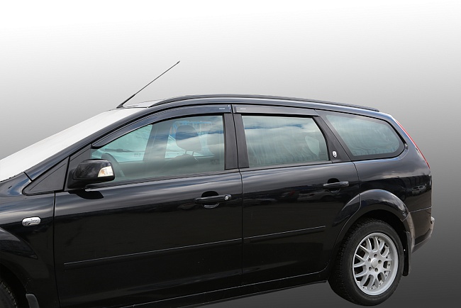 Дефлекторы Ford Focus II 05-11 универсал, нак., неломающиеся, 4шт