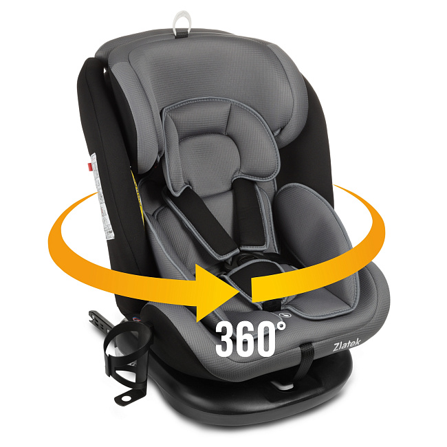 УУД Zlatek Cruiser Isofix Lux гр.0+/I/II/III, серый, черный