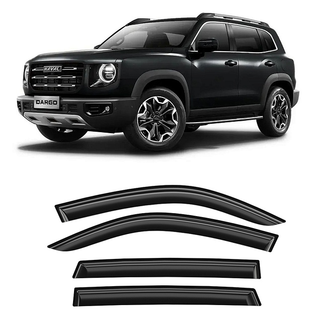 Дефлекторы Haval Dargo 22-н.в. кроссовер, нак., неломающиеся, 4шт