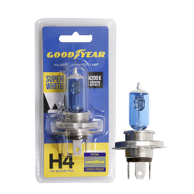 Автолампа GY Н4 12V 60/55W P43t Super White (блистер)
