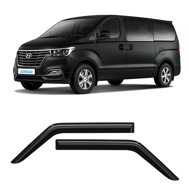 Дефлекторы CORSAR Hyundai Grand Starex I 07-18 фургон, нак., 2шт