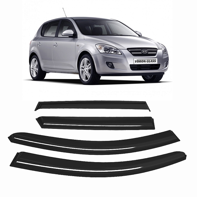 Дефлекторы CORSAR Kia Ceed I 07-12 универсал, нак., 4шт