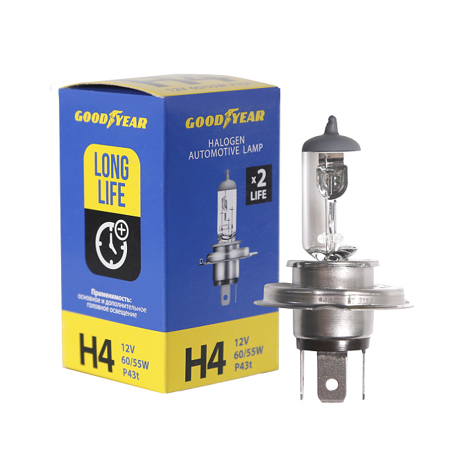 Автолампа GY Н4 12V 60/55W P43t Long Life