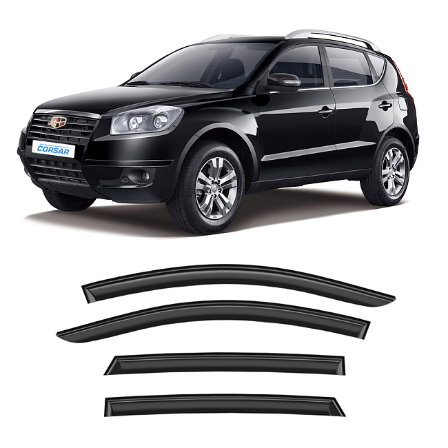 Дефлекторы CORSAR Geely Emgrand X7 13-н.в. кроссовер, нак., 4шт