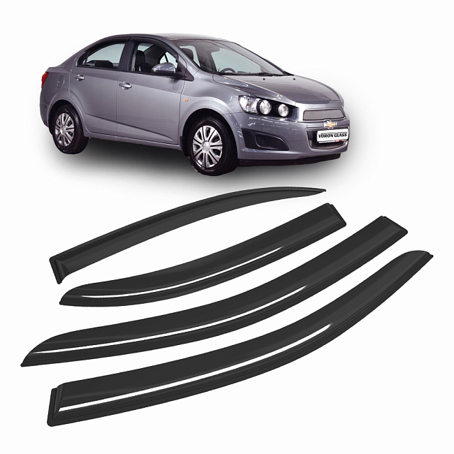 Дефлекторы CORSAR Chevrolet Aveo II 11-20 седан, нак., 4шт