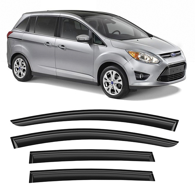 Дефлекторы CORSAR Ford C-Max II 10-19 минивэн, нак., 4шт