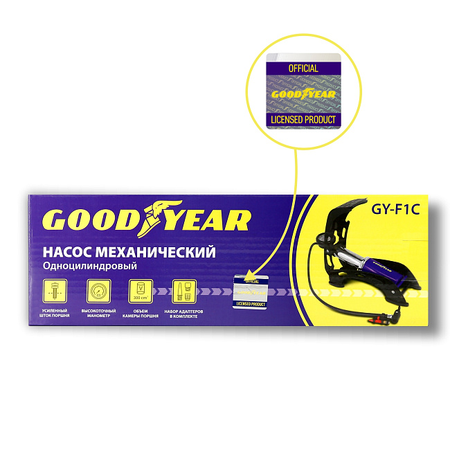 Насос ножной одноцилиндровый Goodyear GY-F1C