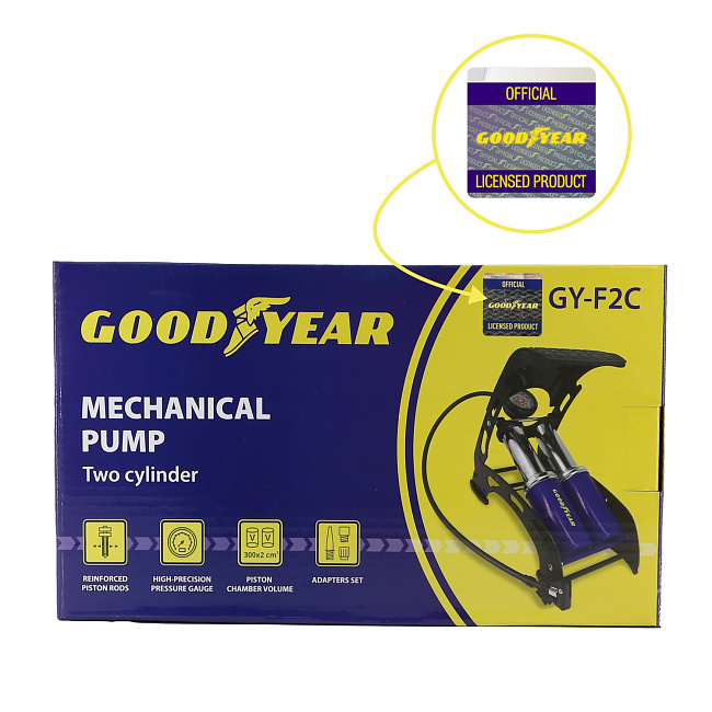 Насос ножной двухцилиндровый Goodyear GY-F2C