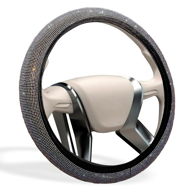 Оплетка MONA LISA Crystal велюр, со стразами, M /серебро/