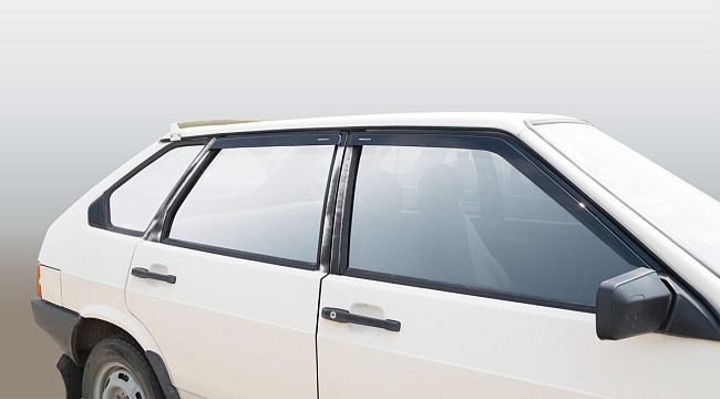 Дефлекторы Lada 2109/2114 87-13/21099/2115 90-12 хетчбек/седан, нак., неломающиеся, 4шт МП