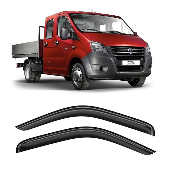 Дефлекторы GAZ Gazelle Next 13-н.в. фургон, нак., неломающиеся, 2шт МП