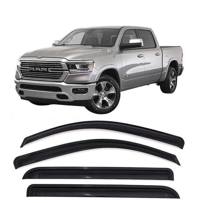 Дефлекторы Dodge RAM 19-н.в. пикап, нак., неломающиеся, 4шт
