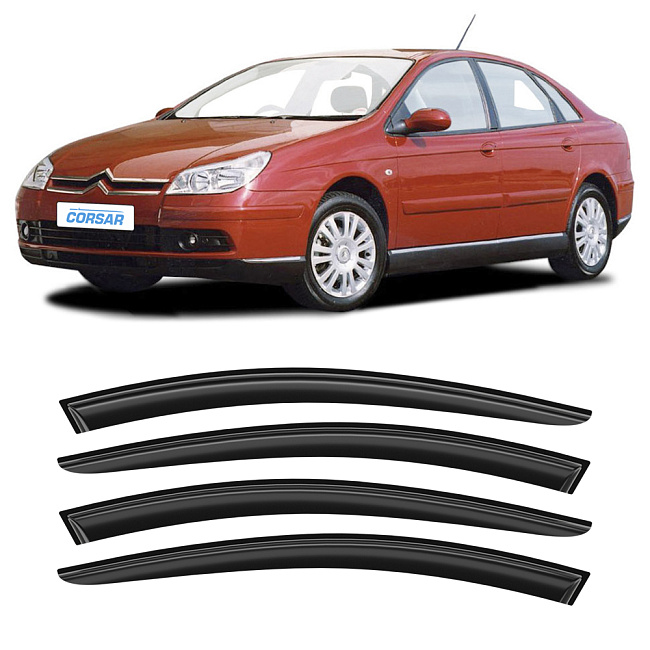 Дефлекторы CORSAR Citroen C5 I 01-08 лифтбек, нак., 4шт