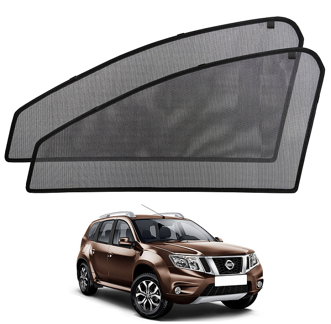 Шторки боковые стекла перед. Voron Nissan Terrano III 14-22/Renault Duster 10-23 2шт